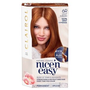 Clairol Nice’n Easy Perfect 10 Permanent Hair Color, 6R Light Auburn