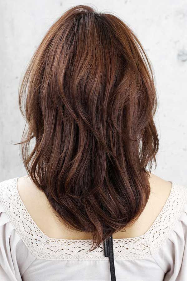 V Shaped Haircut With Layers Back View