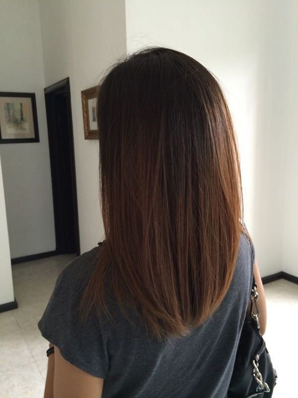 Medium Length V Shape Hair Cut