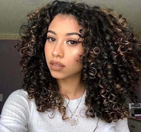 Black Curly Hair Blonde Highlights